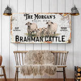 Personalized Brahman Cattle Sign II - Tailored Canvases - Flyclothing LLC