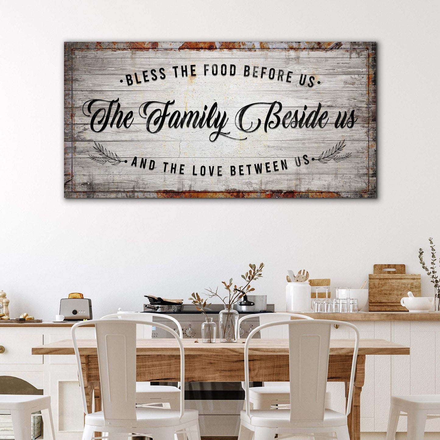 Bless The Food Before Us Kitchen Sign - Tailored Canvases - Flyclothing LLC