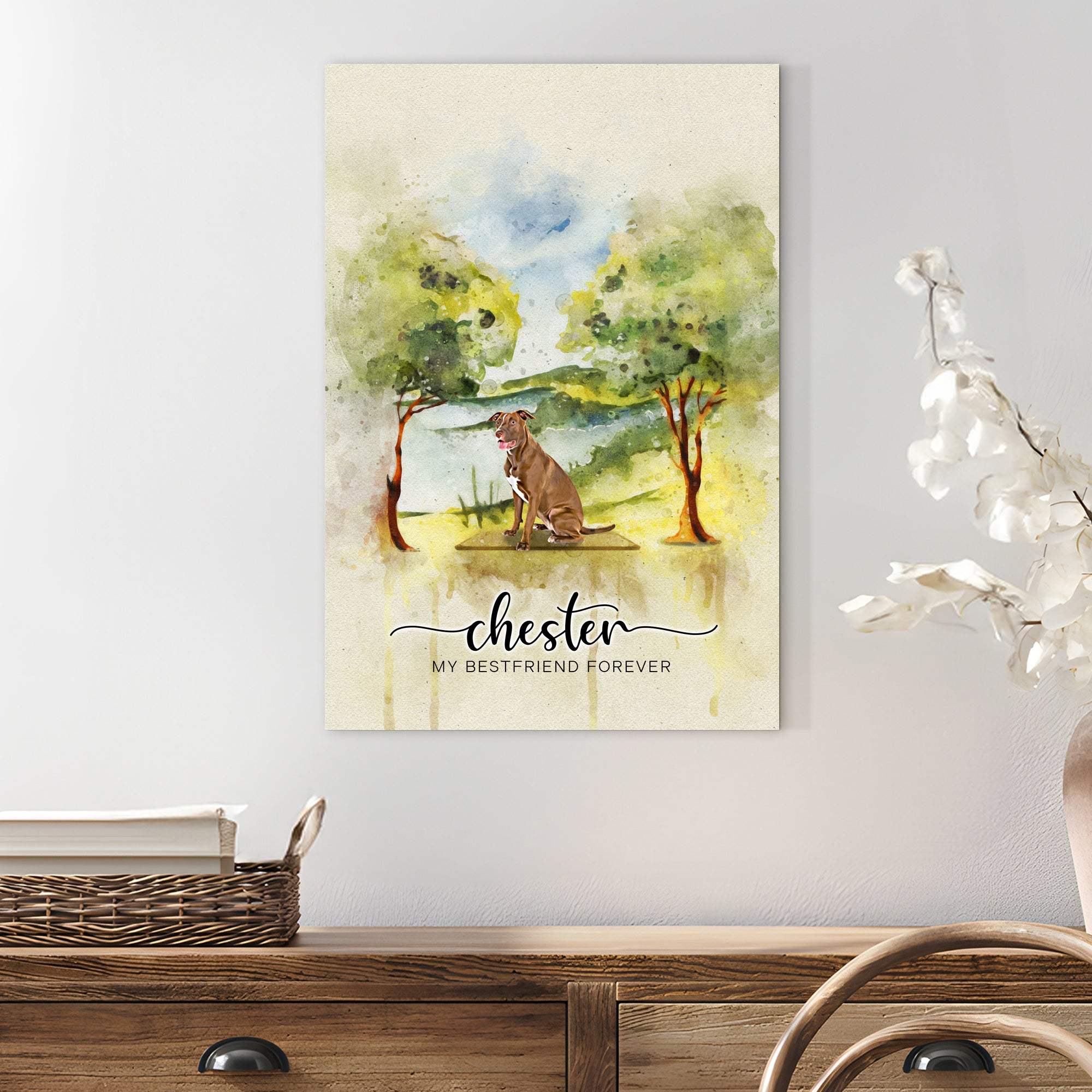 Pet Memorial Watercolor Sign My Bestfriend Forever - Tailored Canvases - Flyclothing LLC