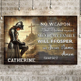 No Weapon That Is Formed Against You Will Prosper Isaiah 54:17 Faith Sign III - Tailored Canvases - Flyclothing LLC