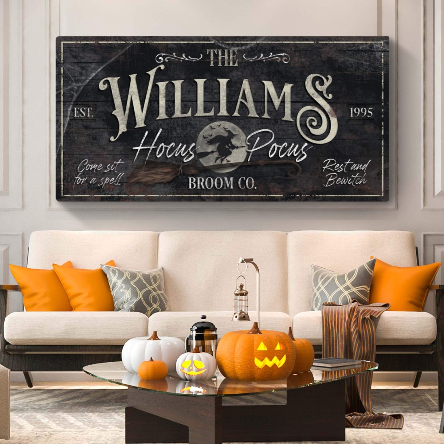 Personalized Hocus Pocus Halloween Sign II - Tailored Canvases - Flyclothing LLC