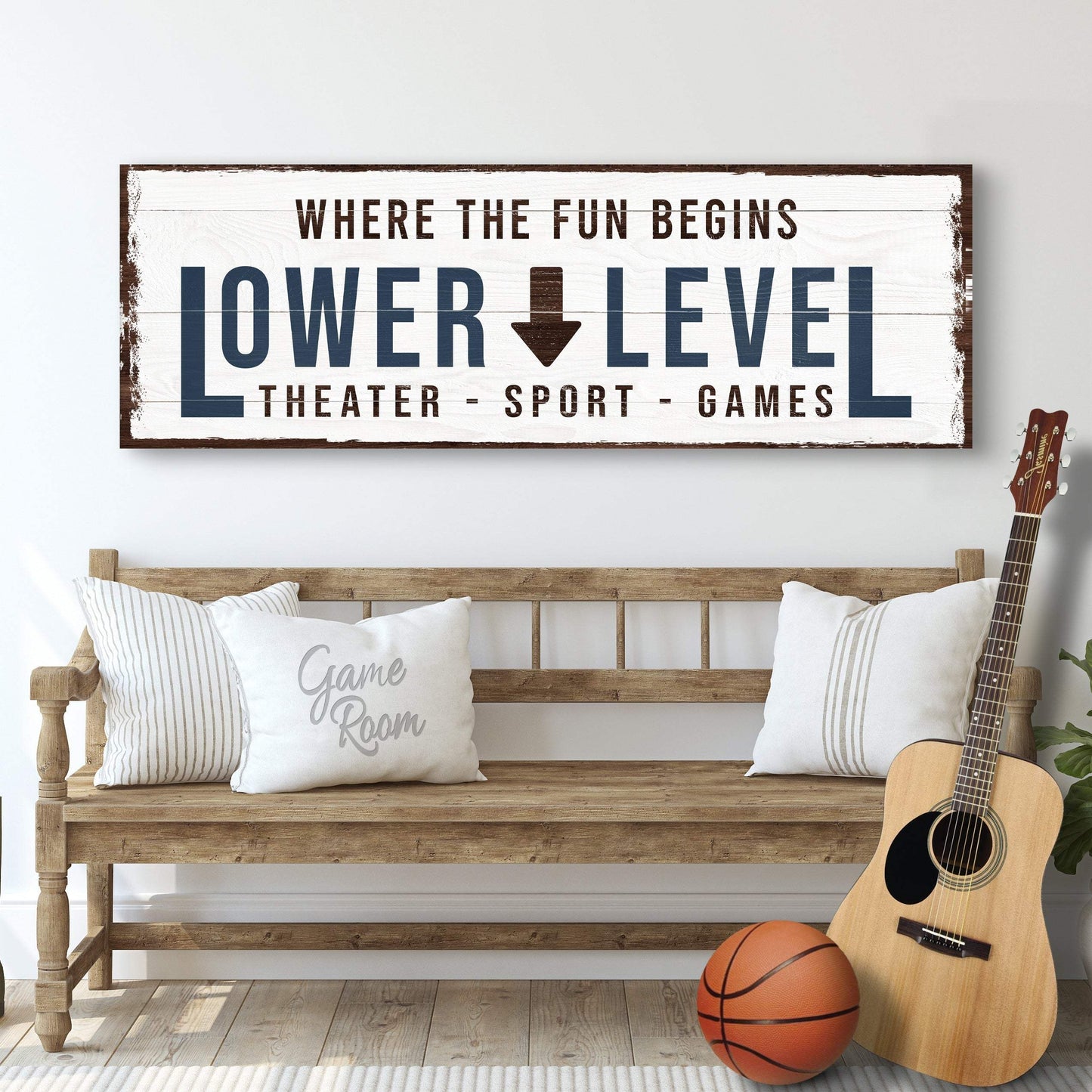 Lower Level Sign: Custom Bar Signs for Home Bar – Ideal for Personalized Basement Bar Sign - Tailored Canvases - Flyclothing LLC