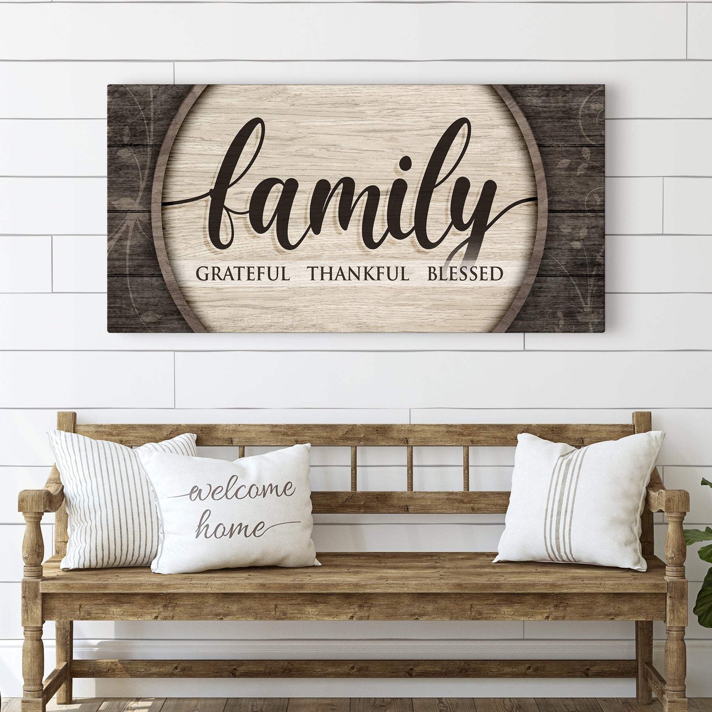 Grateful Thankful Blessed Family Sign - Tailored Canvases - Flyclothing LLC