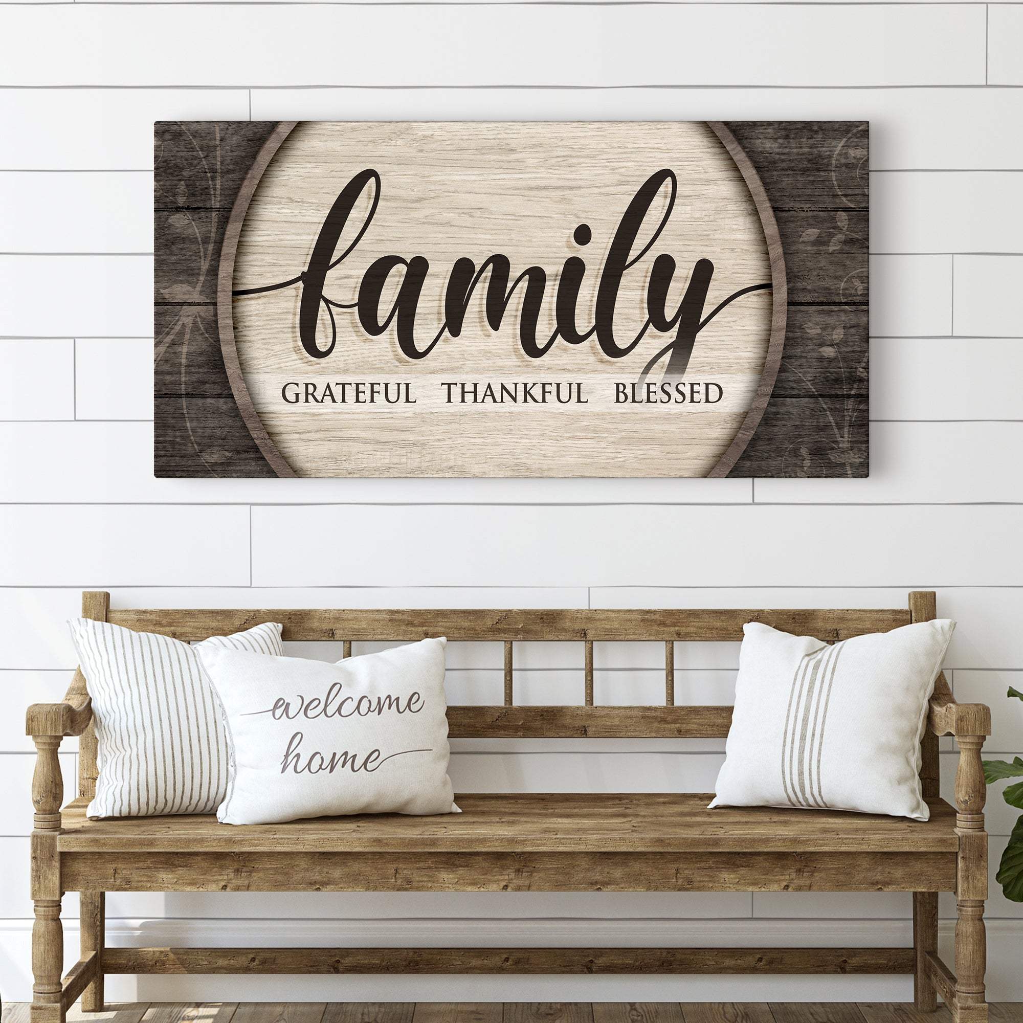 Grateful Thankful Blessed Family Sign - Tailored Canvases - Flyclothing LLC
