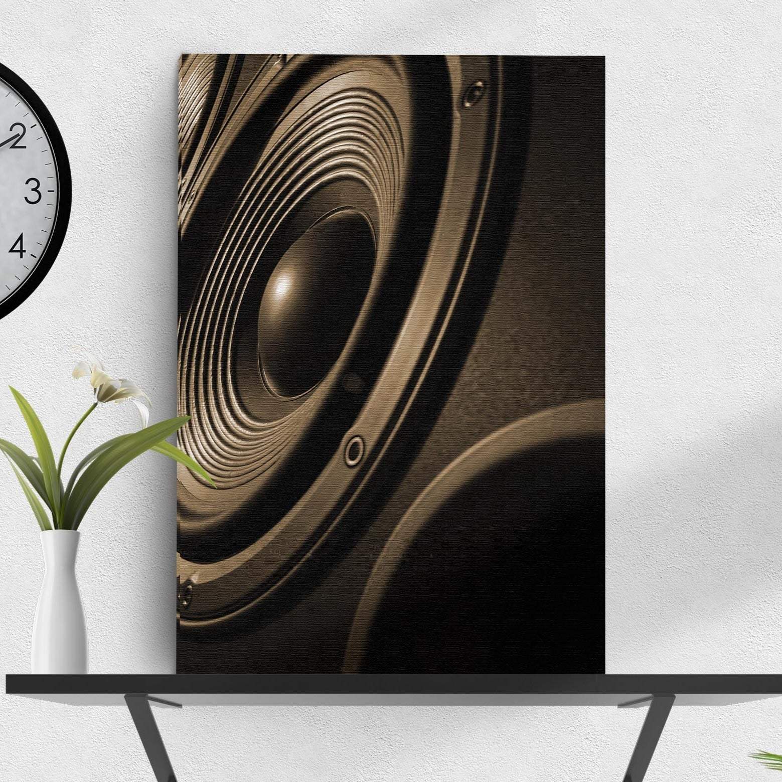 Music Equipment Speakers Sepia Canvas Wall Art - Tailored Canvases - Flyclothing LLC