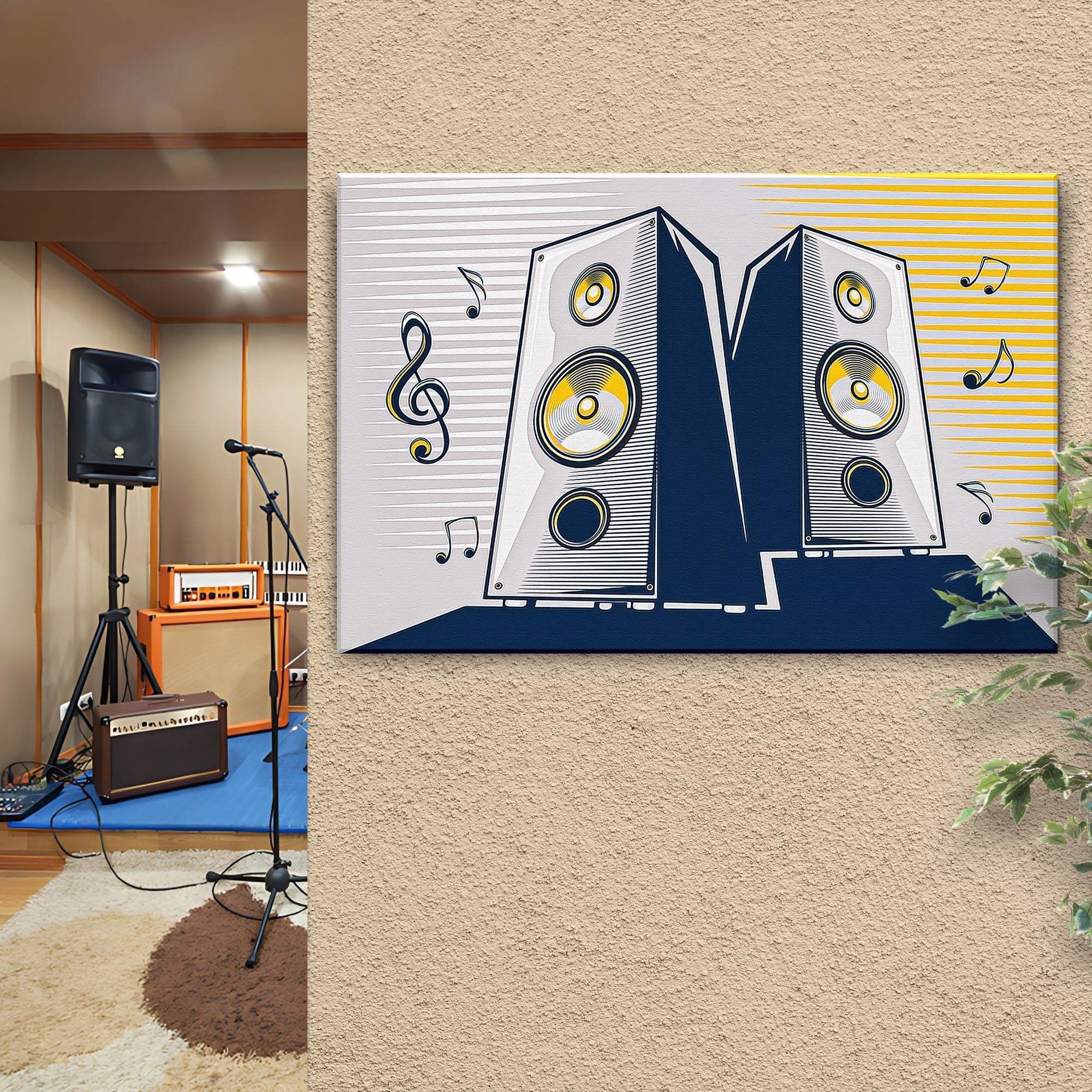 Music Equipment Speakers Pop Art Canvas Wall Art - Tailored Canvases - Flyclothing LLC