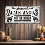 Personalized Black Angus Cattle Sign - Tailored Canvases - Flyclothing LLC