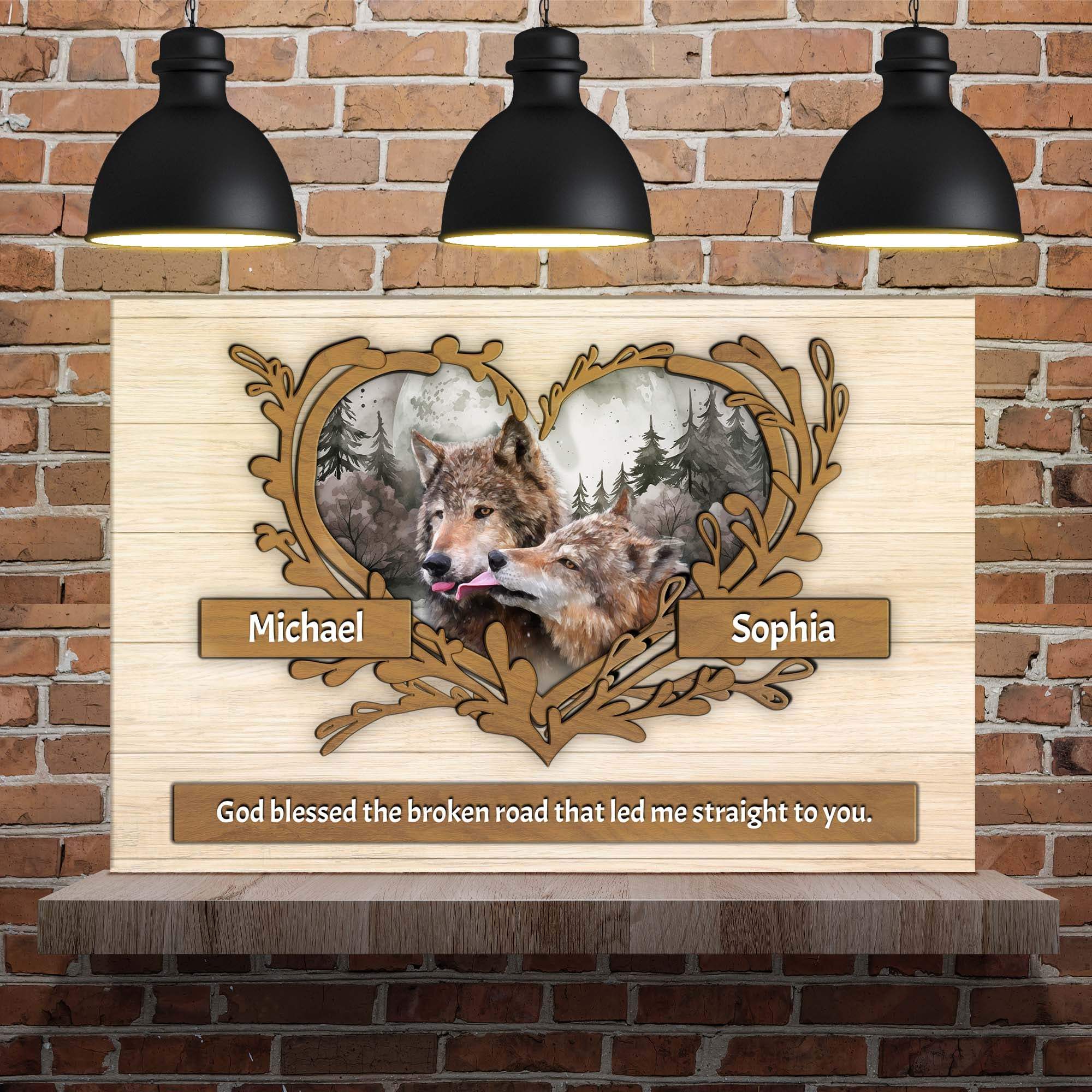 Couple Wolves Sign II - Tailored Canvases - Flyclothing LLC