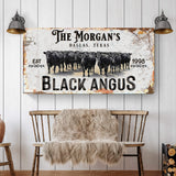 Personalized Black Angus Cattle Sign II - Tailored Canvases - Flyclothing LLC