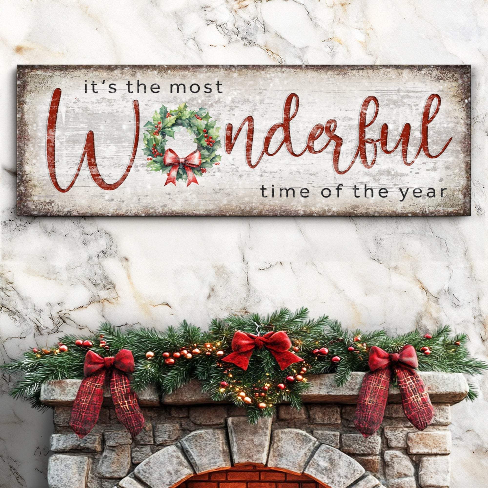 It's the most Wonderful Time of the Year Christmas Sign IV - Tailored Canvases - Flyclothing LLC