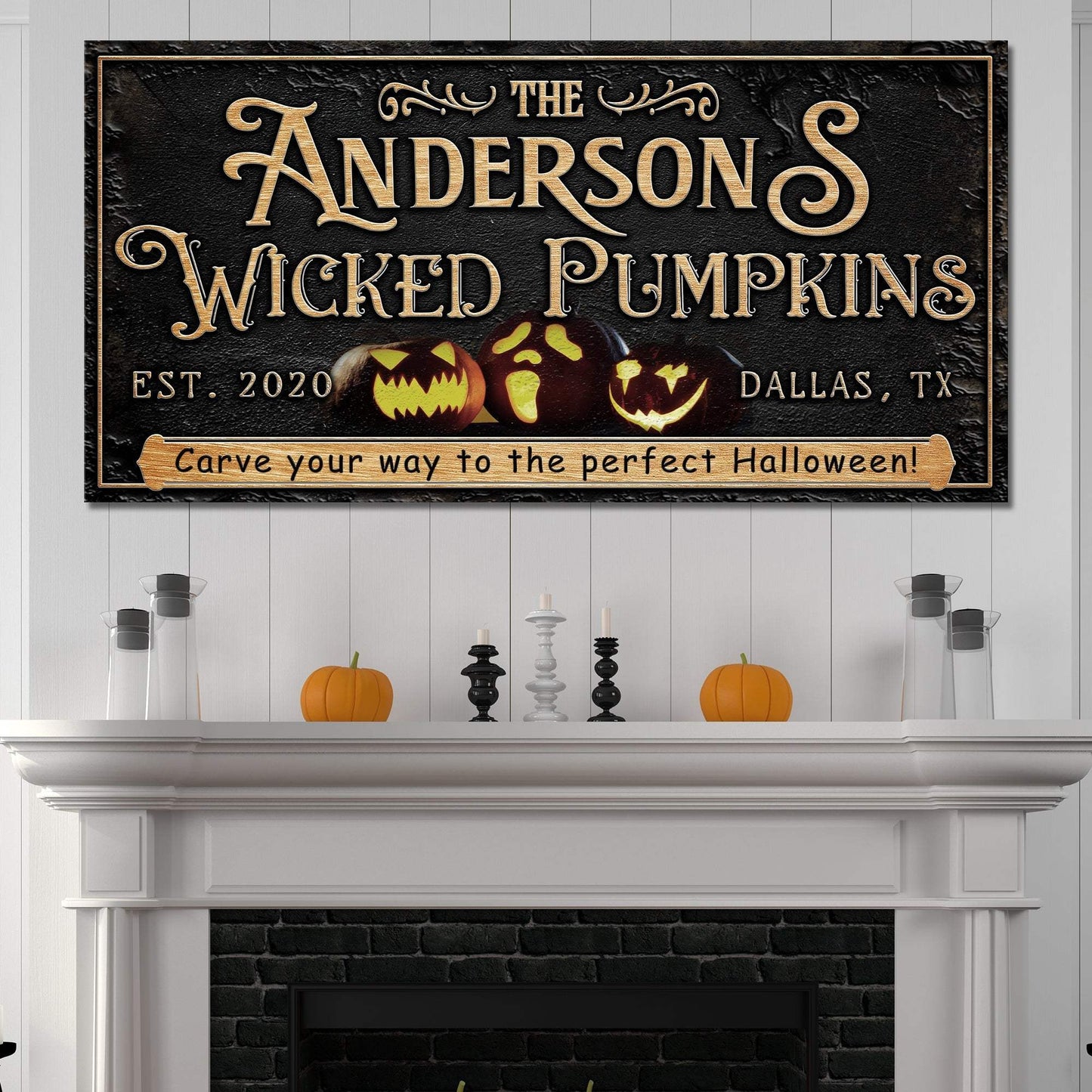 Personalized Wicked Pumpkins Halloween Sign - Tailored Canvases - Flyclothing LLC