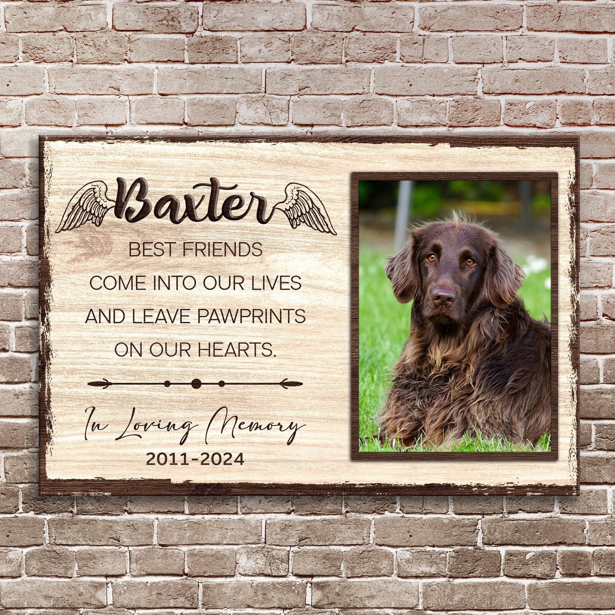 Pet Memorial Sign Best Friend In Paw Prints - Tailored Canvases - Flyclothing LLC