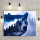 Animals Forest Bear Illustration Canvas Wall Art II - Tailored Canvases - Flyclothing LLC