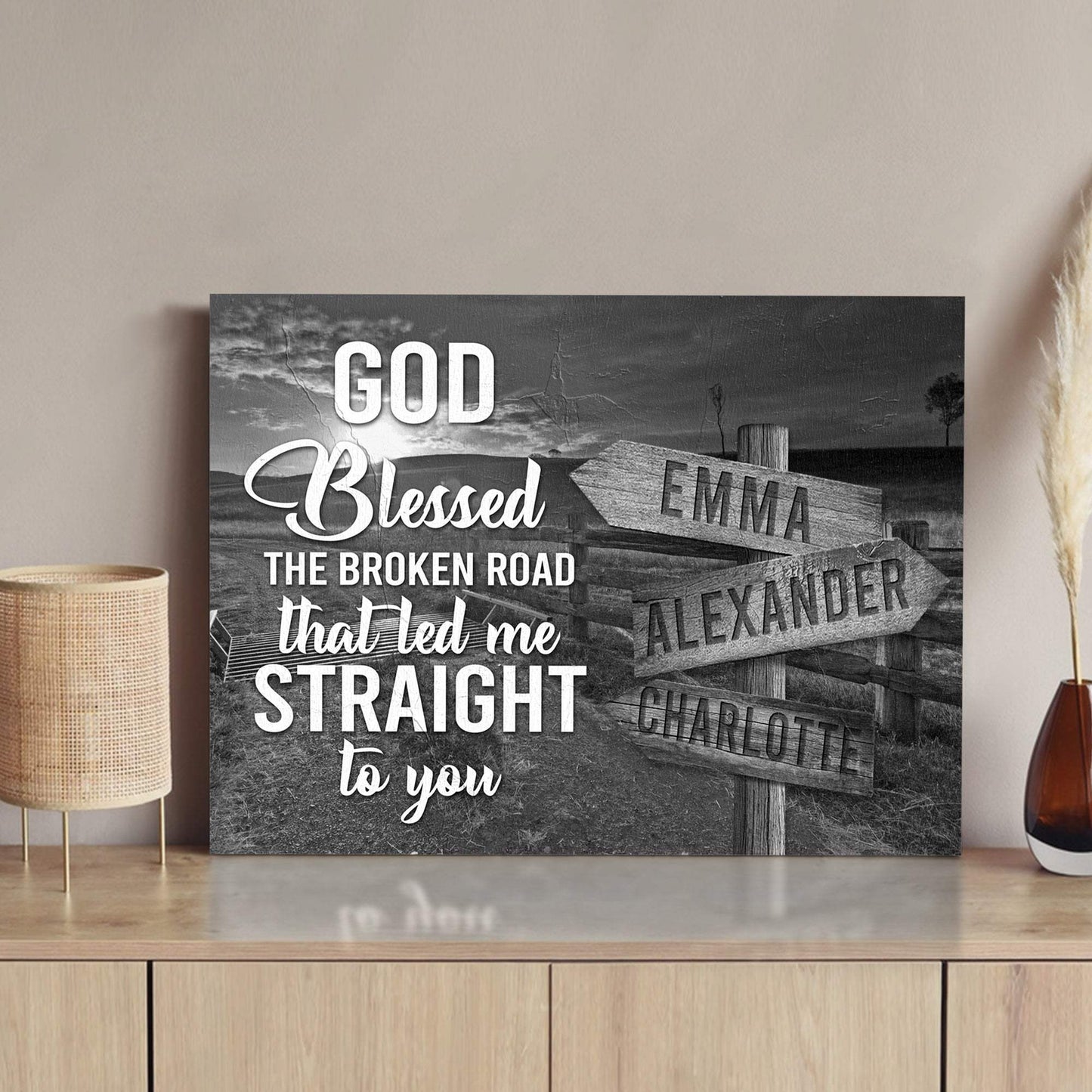 That Led Me To You Family Names Sign - Tailored Canvases - Flyclothing LLC