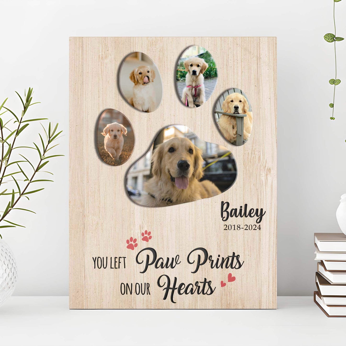 Pet Memorial Sign You Left Paw Prints On Our Hearts II - Tailored Canvases - Flyclothing LLC