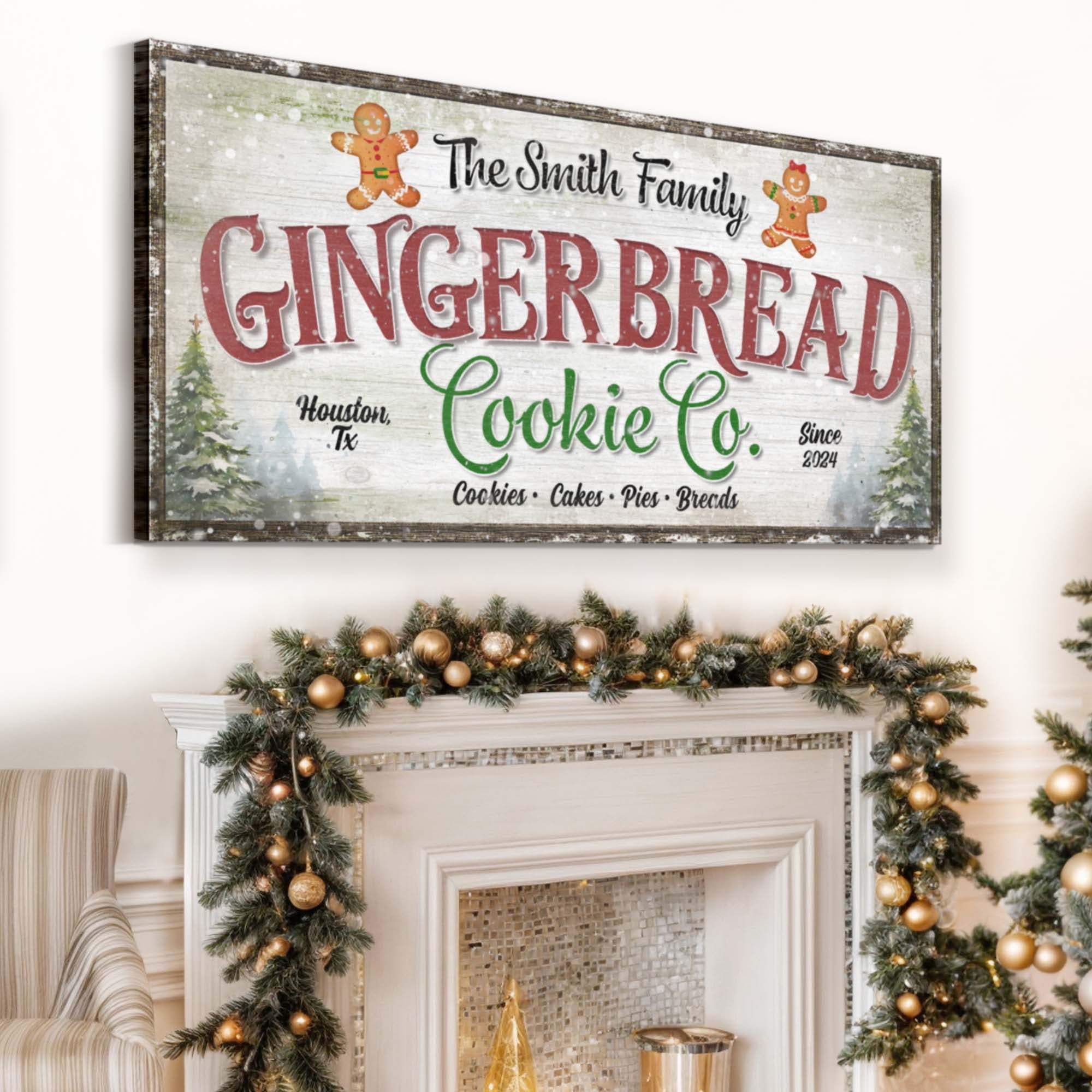 Family Gingerbread Bakery Christmas Sign III - Tailored Canvases - Flyclothing LLC