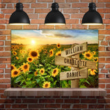 Sunflower Field Family Names Sign - Tailored Canvases - Flyclothing LLC