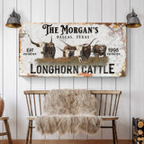 Personalized Long Horn Cattle Sign II - Tailored Canvases - Flyclothing LLC