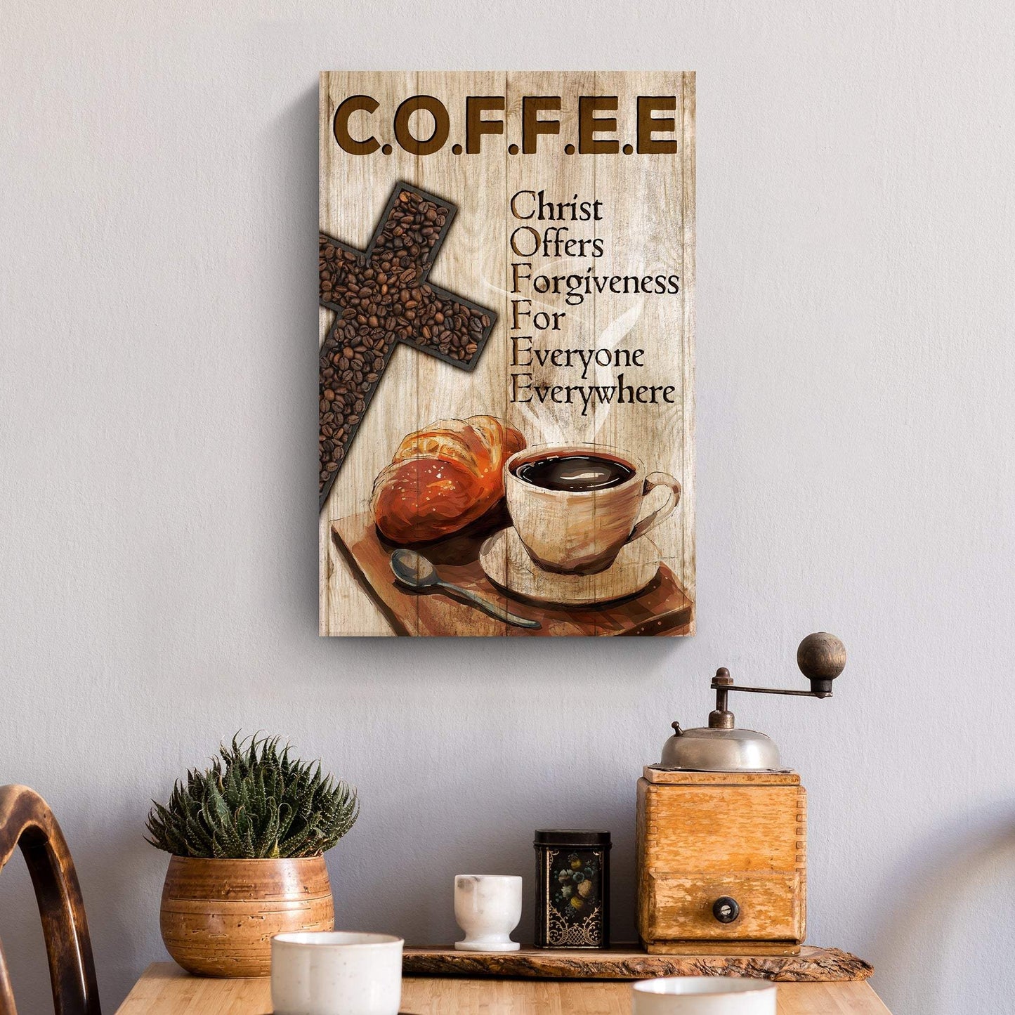 Christ And Coffee Faith Sign II - Tailored Canvases - Flyclothing LLC
