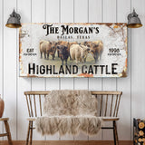 Personalized Highland Cattle Sign III - Tailored Canvases - Flyclothing LLC