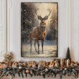 Vintage Winter Deer Christmas Wall Art IV - Tailored Canvases - Flyclothing LLC