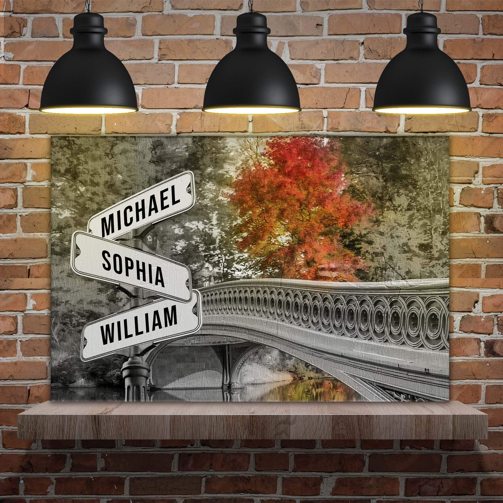 Autumn Bridge Family Names Sign - Tailored Canvases - Flyclothing LLC