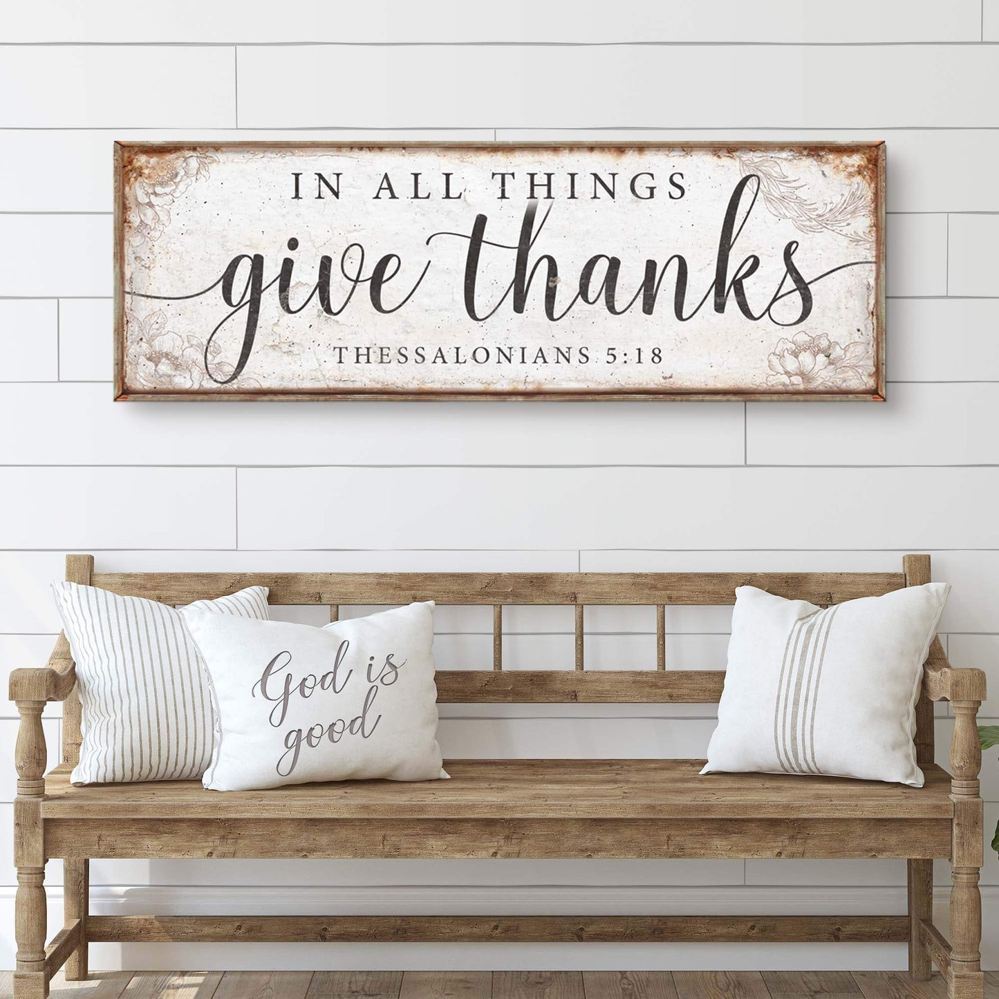 In All Things Give Thanks Thessalonians 5:18 Faith Sign - Tailored Canvases - Flyclothing LLC