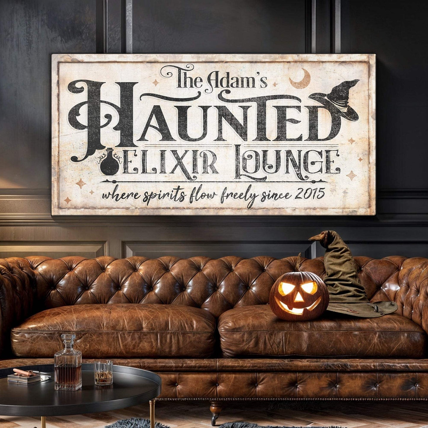 The Haunted Elixir Lounge Halloween Sign II - Tailored Canvases - Flyclothing LLC