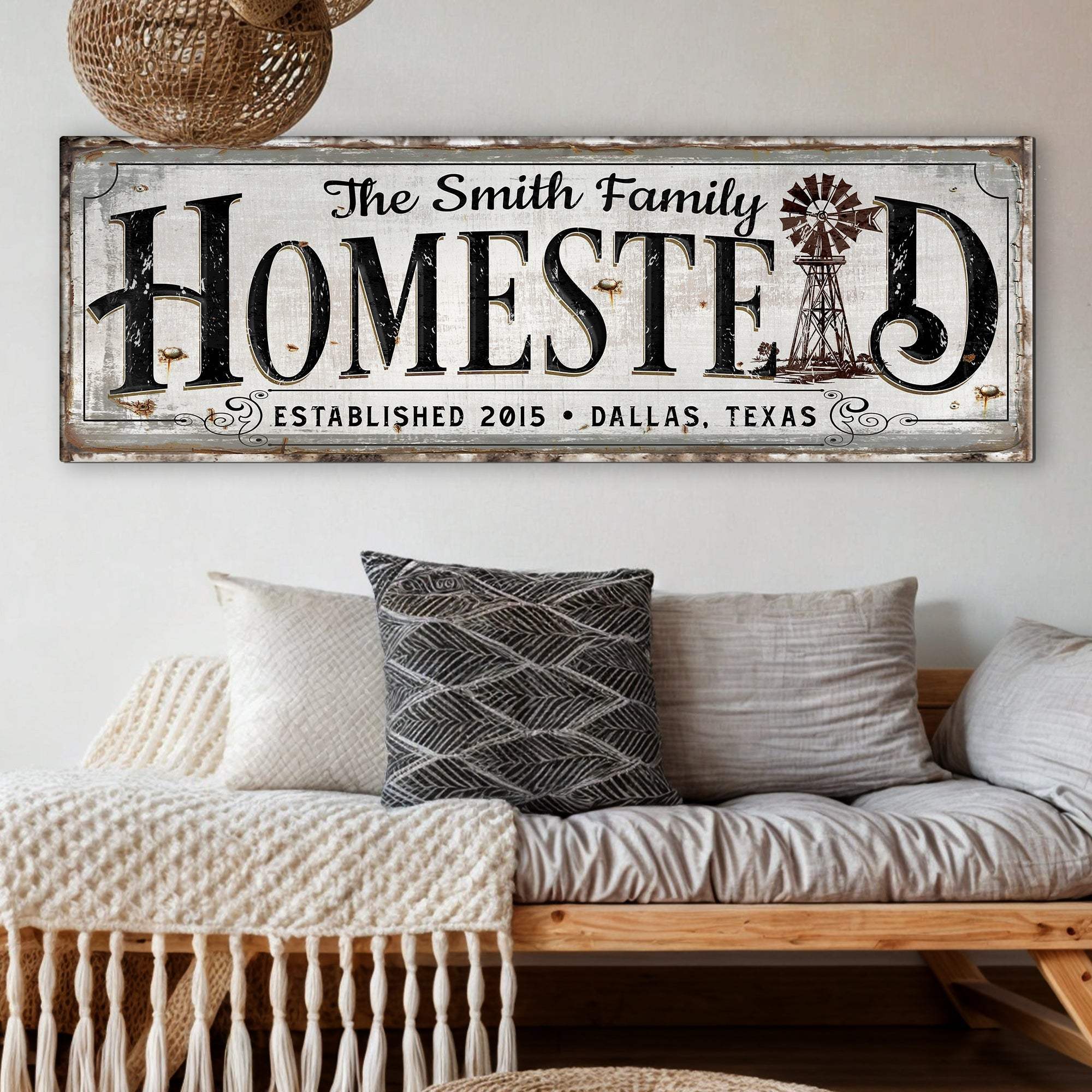 Vintage Rust Homestead Sign - Tailored Canvases - Flyclothing LLC
