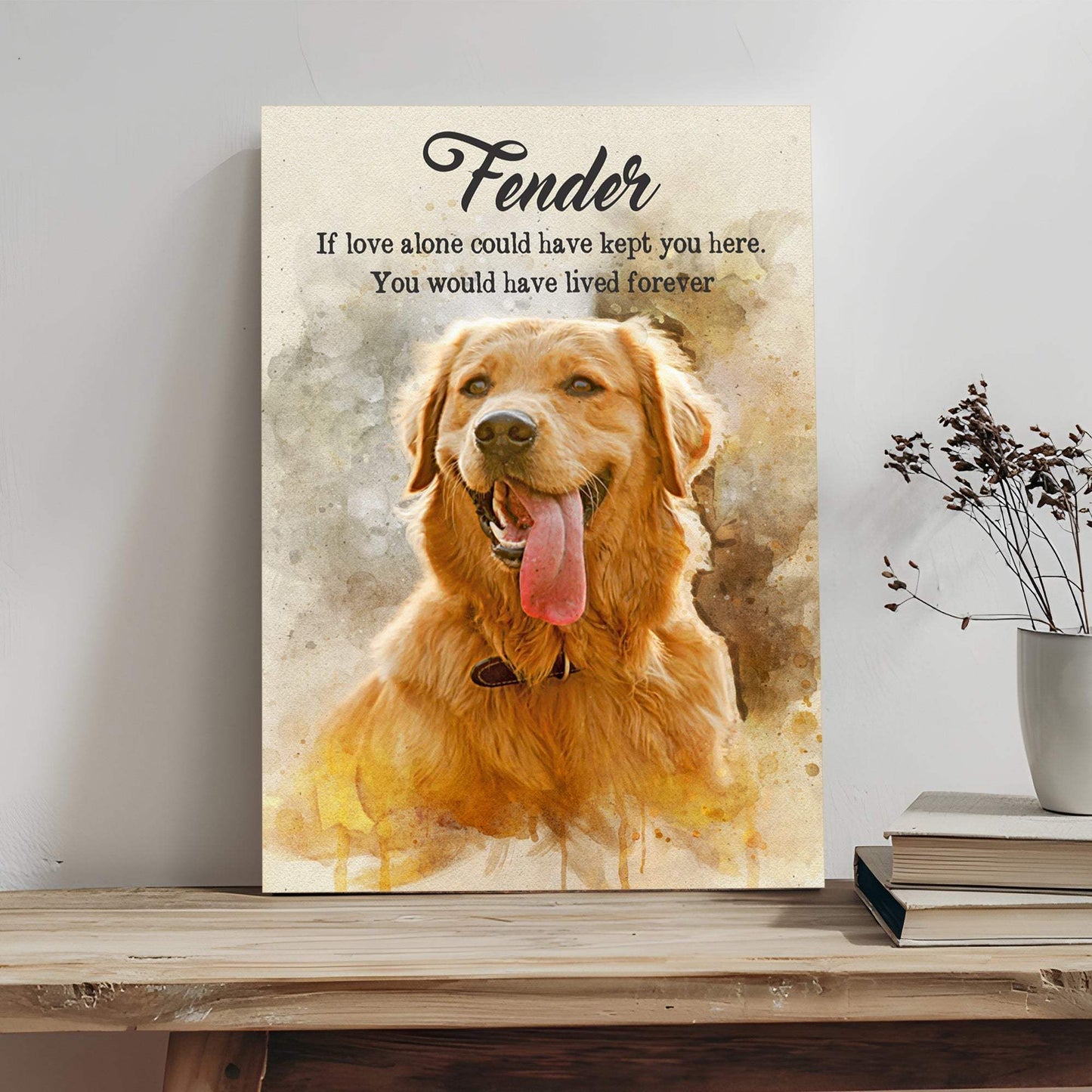 Pet Memorial Watercolor Portrait Sign - Tailored Canvases - Flyclothing LLC