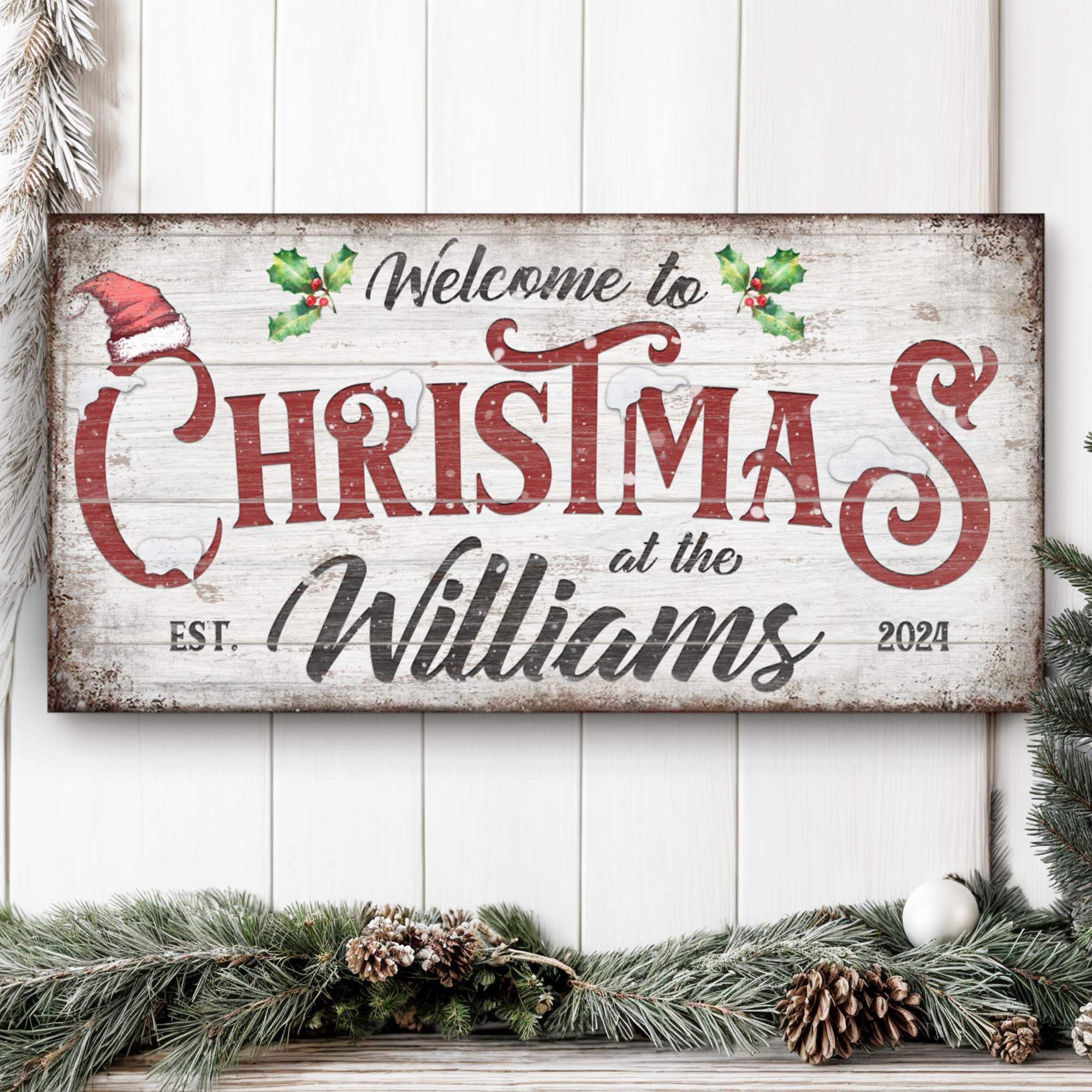 Family Welcome To Christmas Sign V - Tailored Canvases - Flyclothing LLC