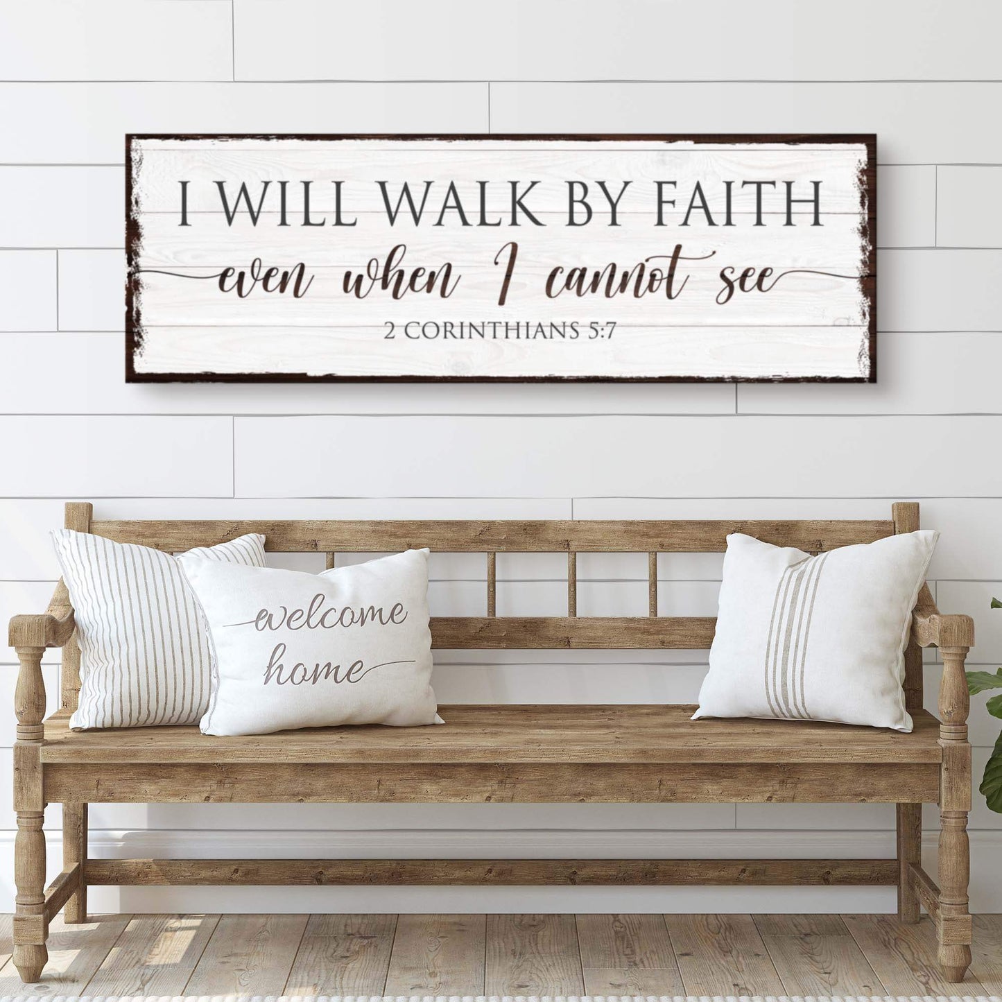 I Will Walk By Faith 2 Corinthians 5:7 Sign II - Tailored Canvases - Flyclothing LLC