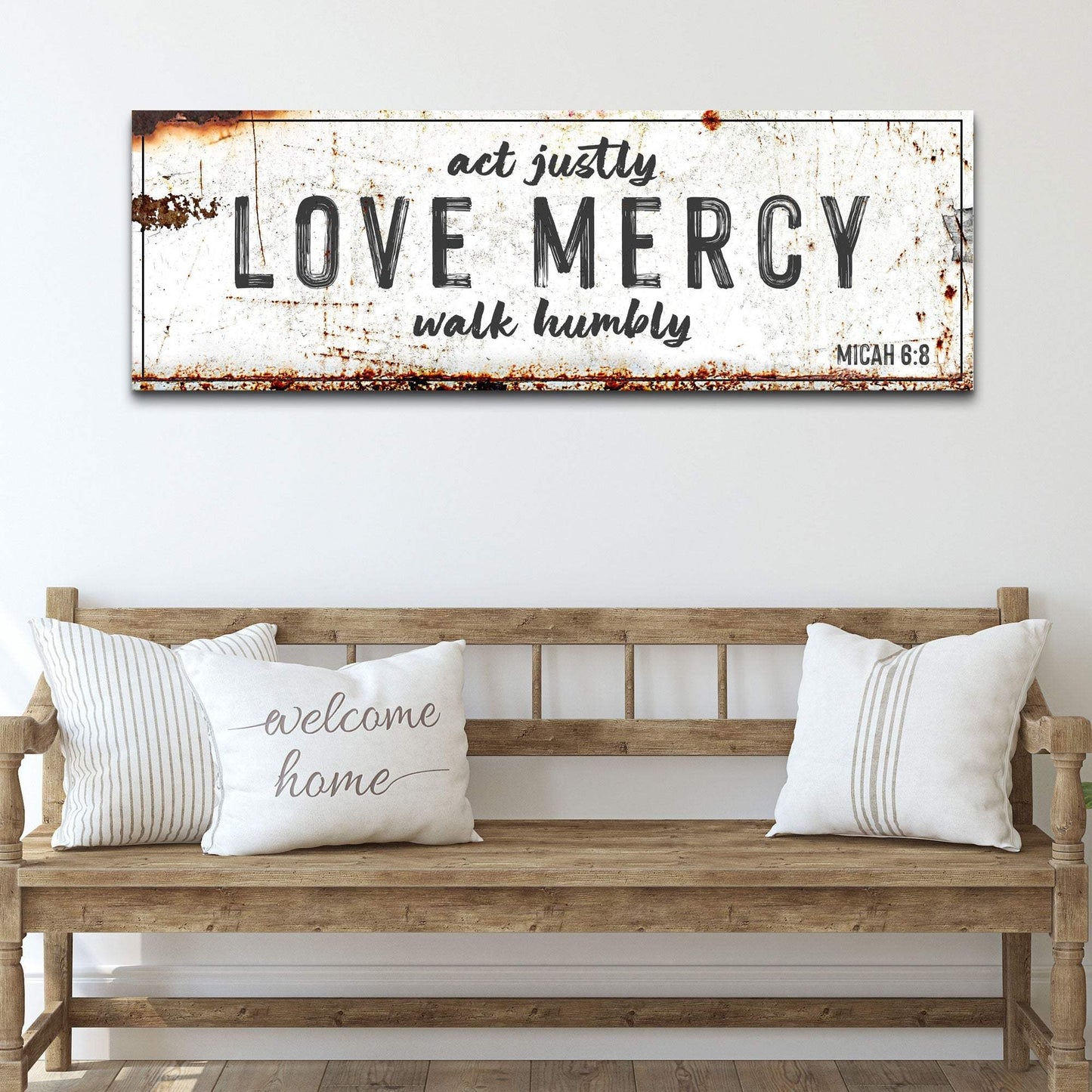 Act Justly Love Mercy Walk Humbly Faith Sign - Tailored Canvases - Flyclothing LLC