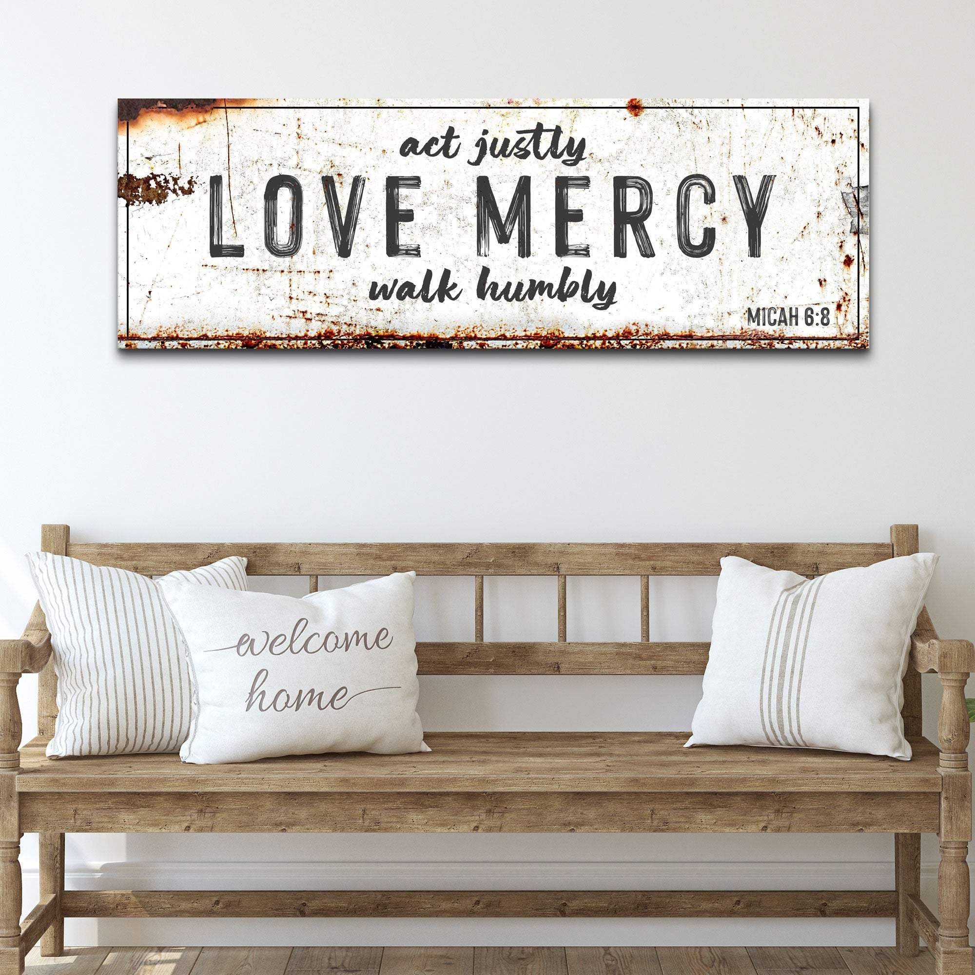 Act Justly Love Mercy Walk Humbly Faith Sign - Tailored Canvases - Flyclothing LLC