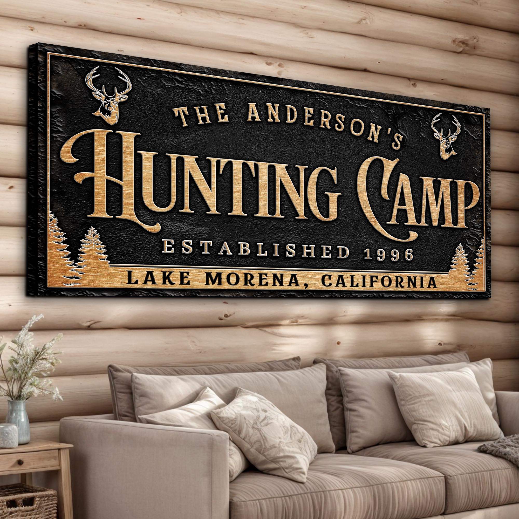 Personalized Family Hunting Camp Sign - Tailored Canvases - Flyclothing LLC