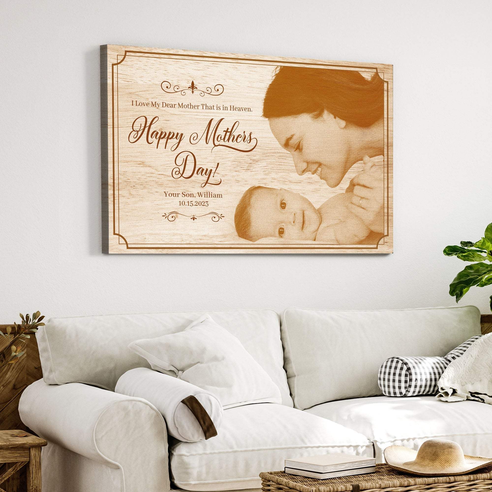 Mother's Day Sign Dear Mother In Heaven - Tailored Canvases - Flyclothing LLC