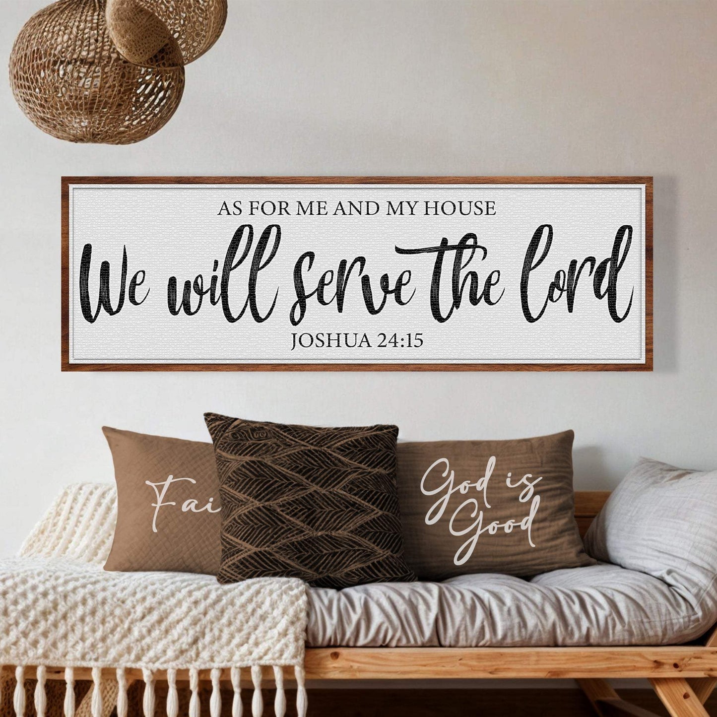 As For Me And My House We Will Serve The Lord Faith Sign II - Tailored Canvases - Flyclothing LLC