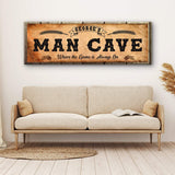 Personalized Man Cave Sign: Rustic Man Cave Sign for Custom Bar Signs or Home Bar - Tailored Canvases - Flyclothing LLC