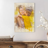 Mother's Day Watercolor Sign Mother and Child - Tailored Canvases - Flyclothing LLC