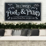 Personalized Pool Sign Black and White - Tailored Canvases - Flyclothing LLC