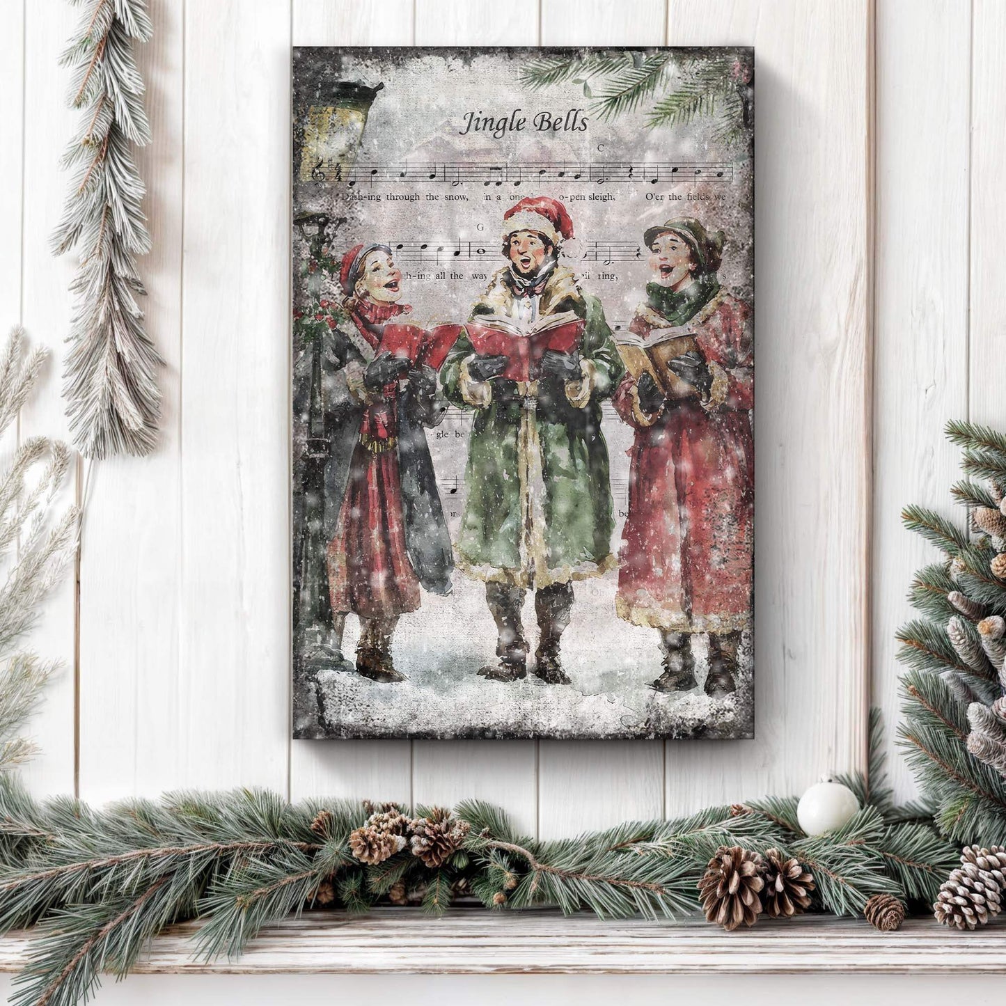 Vintage Christmas Carolers Wall Art II - Tailored Canvases - Flyclothing LLC