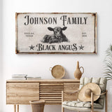 Black Angus Cattle Sign - Tailored Canvases - Flyclothing LLC