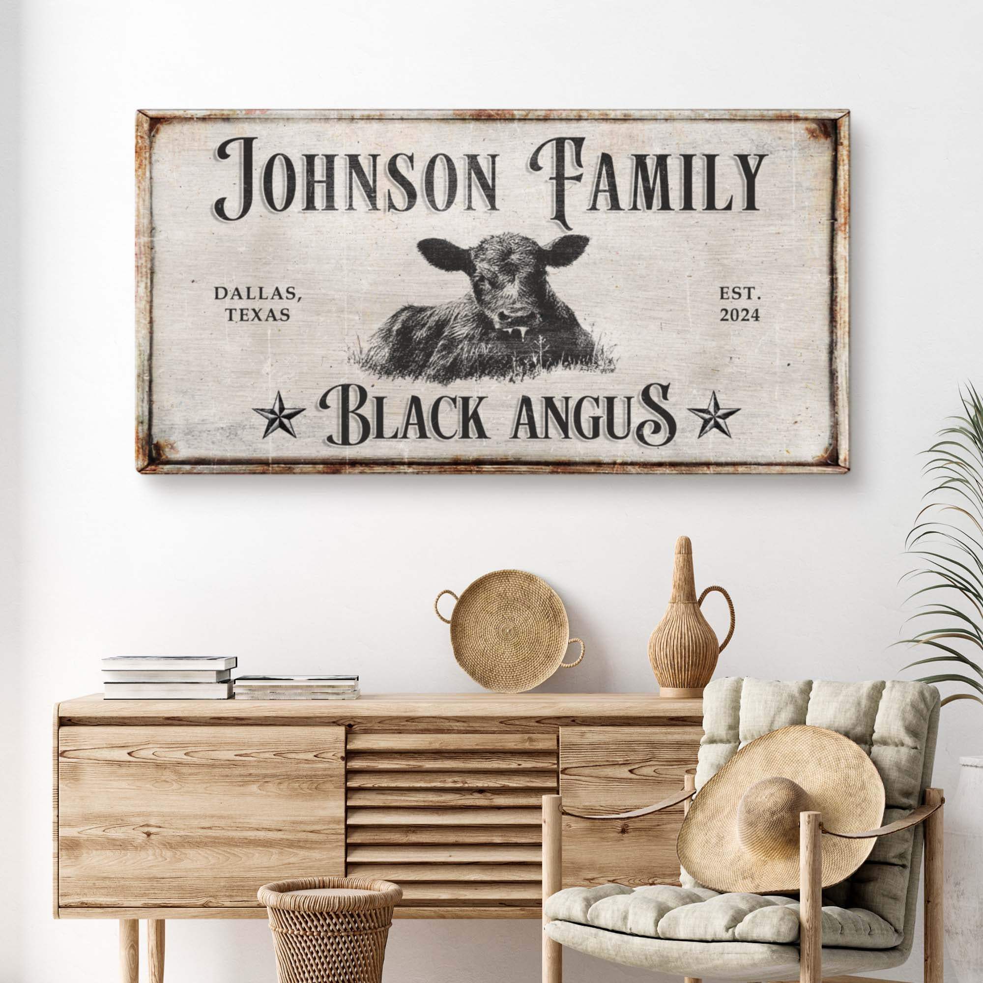 Black Angus Cattle Sign - Tailored Canvases - Flyclothing LLC