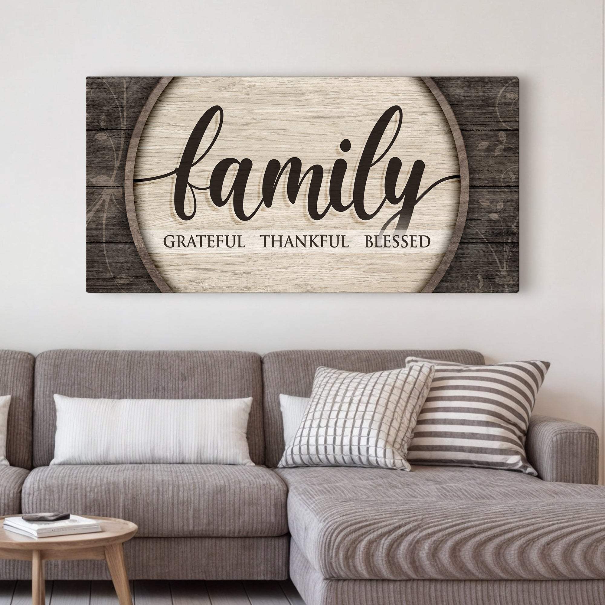 Grateful Thankful Blessed Family Sign - Tailored Canvases - Flyclothing LLC