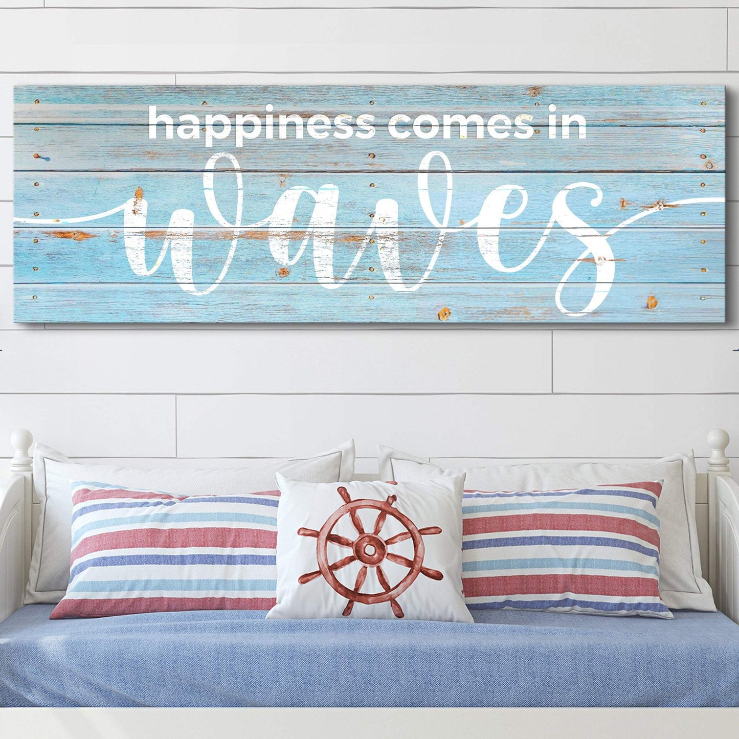 Happiness Comes In Waves Sign - Tailored Canvases - Flyclothing LLC