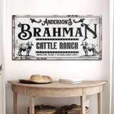 Personalized Brahman Cattle Sign - Tailored Canvases - Flyclothing LLC