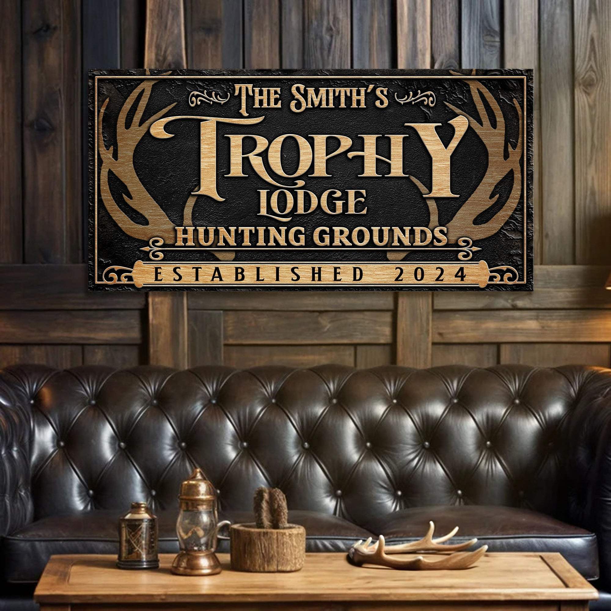 Personalized Family Antler Sign III - Tailored Canvases - Flyclothing LLC
