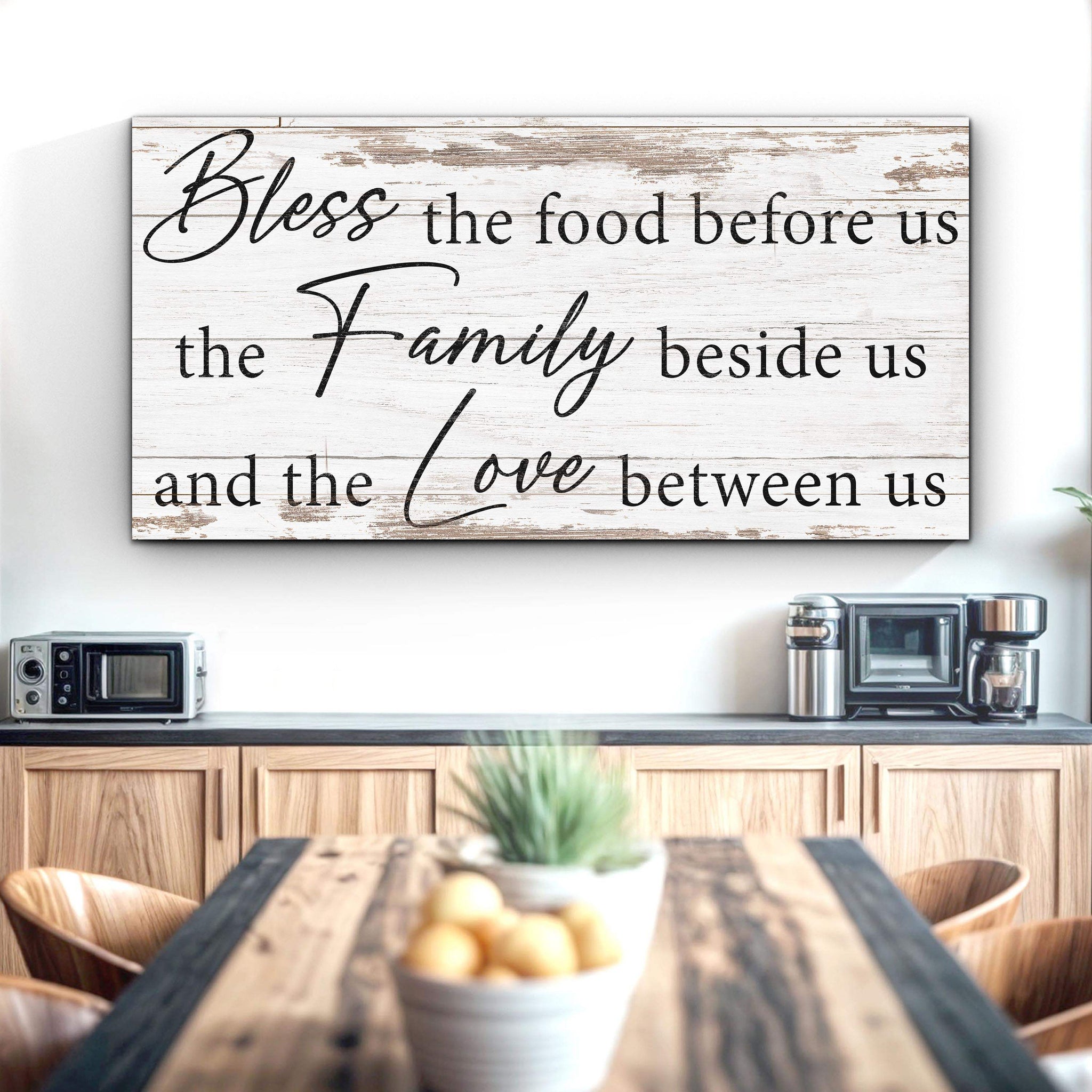 Bless The Food, Family, And Love Sign V - Tailored Canvases - Flyclothing LLC