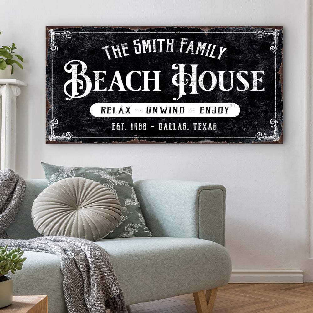 Beach House Personalized Sign III - Tailored Canvases - Flyclothing LLC