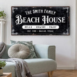 Beach House Personalized Sign III - Tailored Canvases - Flyclothing LLC